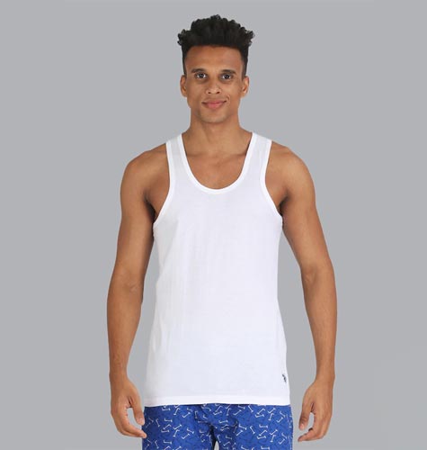 Men White Pack of 3 Innerwear Vests I661-001-P3